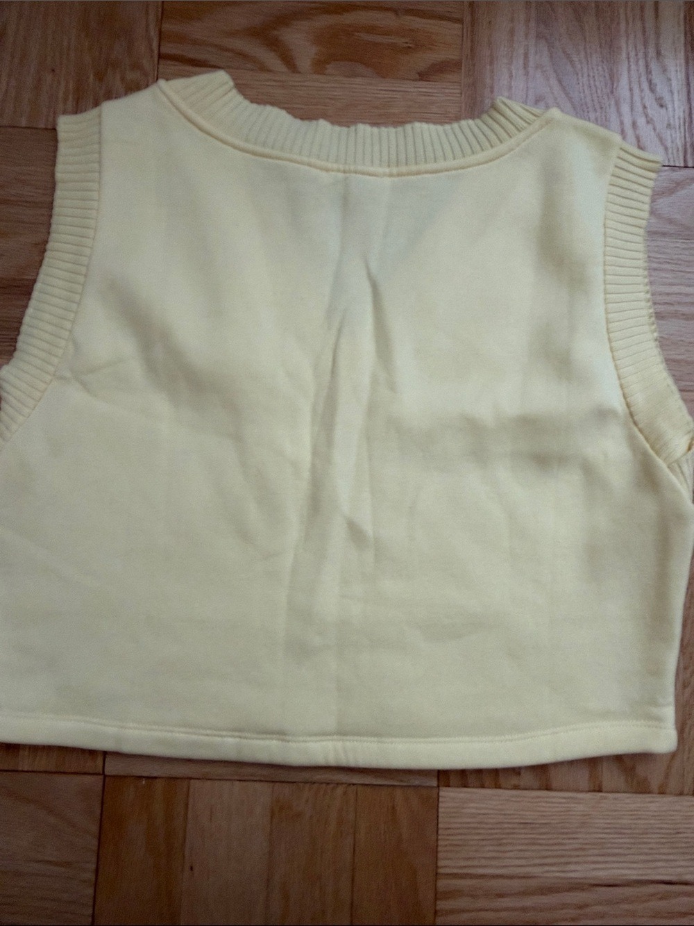Zara Knit Vest V-Neck Lemon Small - Picture 3 of 4